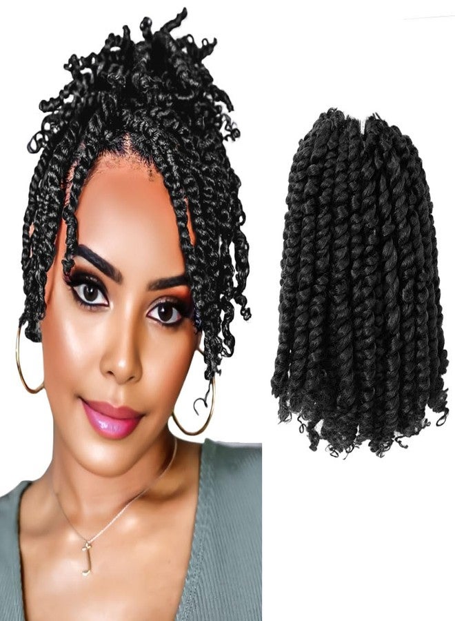 KAVSORAPI Passion Twist Hair,6 Inch Passion Twist Braiding Hair,Short Pre Looped Crochet Twist Jumbo Pre-twisted Two Strand Braids 8 Packs (1B/Natural Black) - Image 1